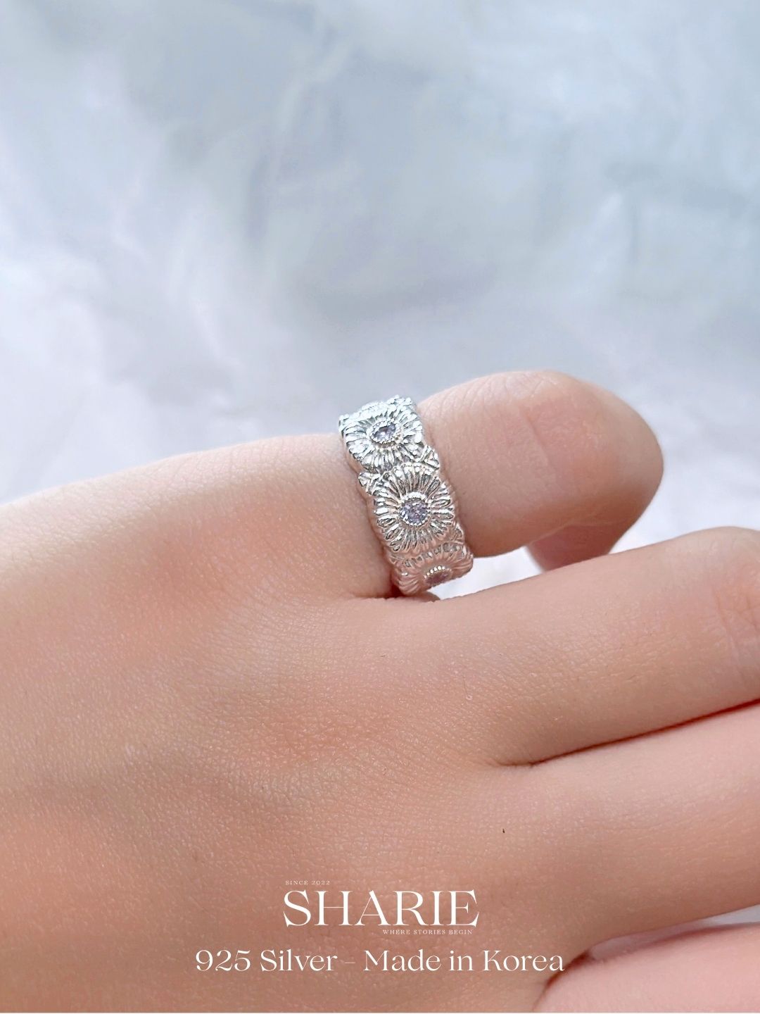 #626 | Daisy Antique Band Ring | 925 Silver