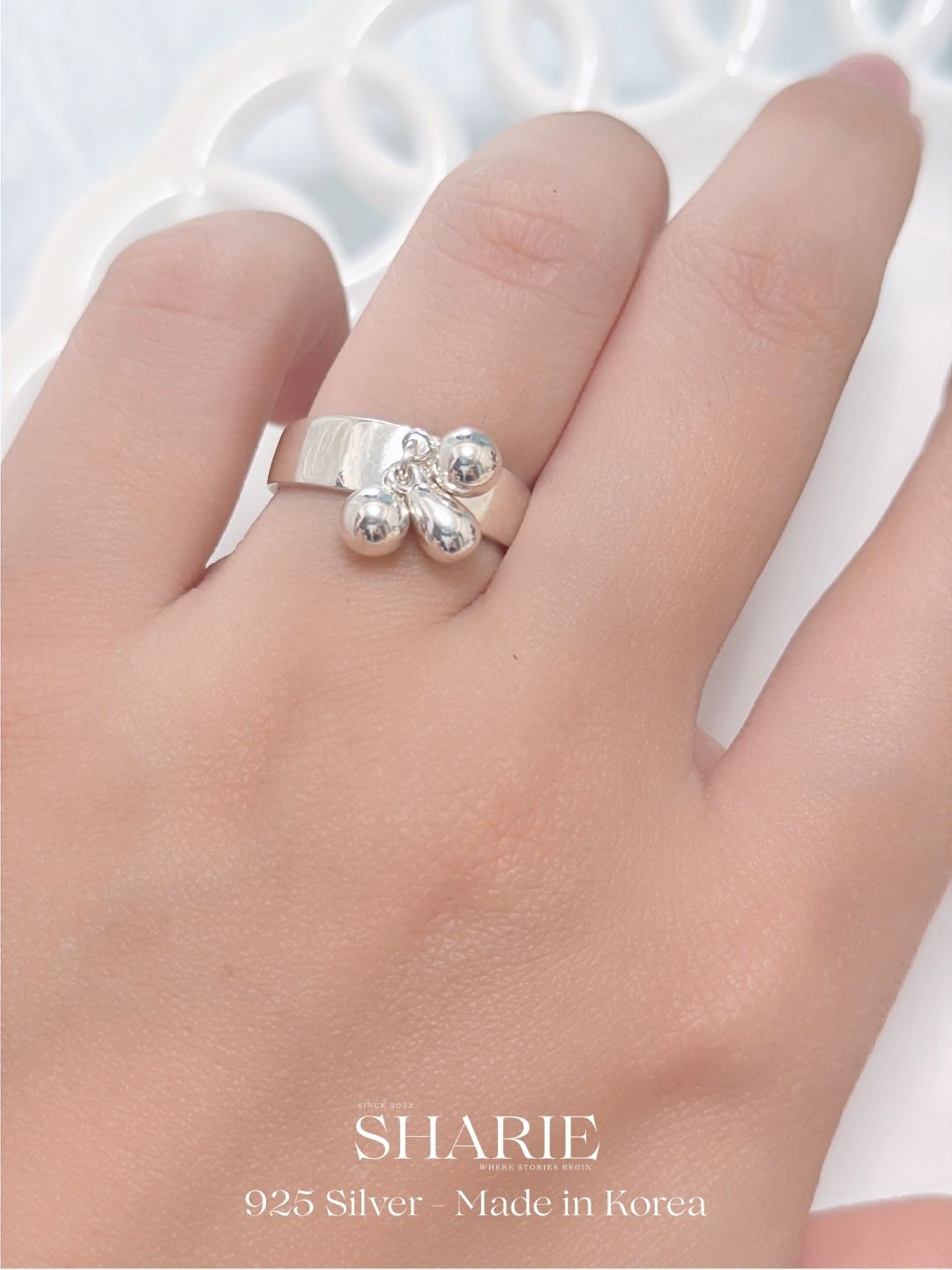 #355 | Dangle Bubble Ring | 925 Silver