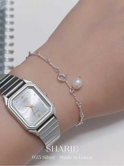#439 | Freshwater Pearl Twisted Bracelet | 925 Silver