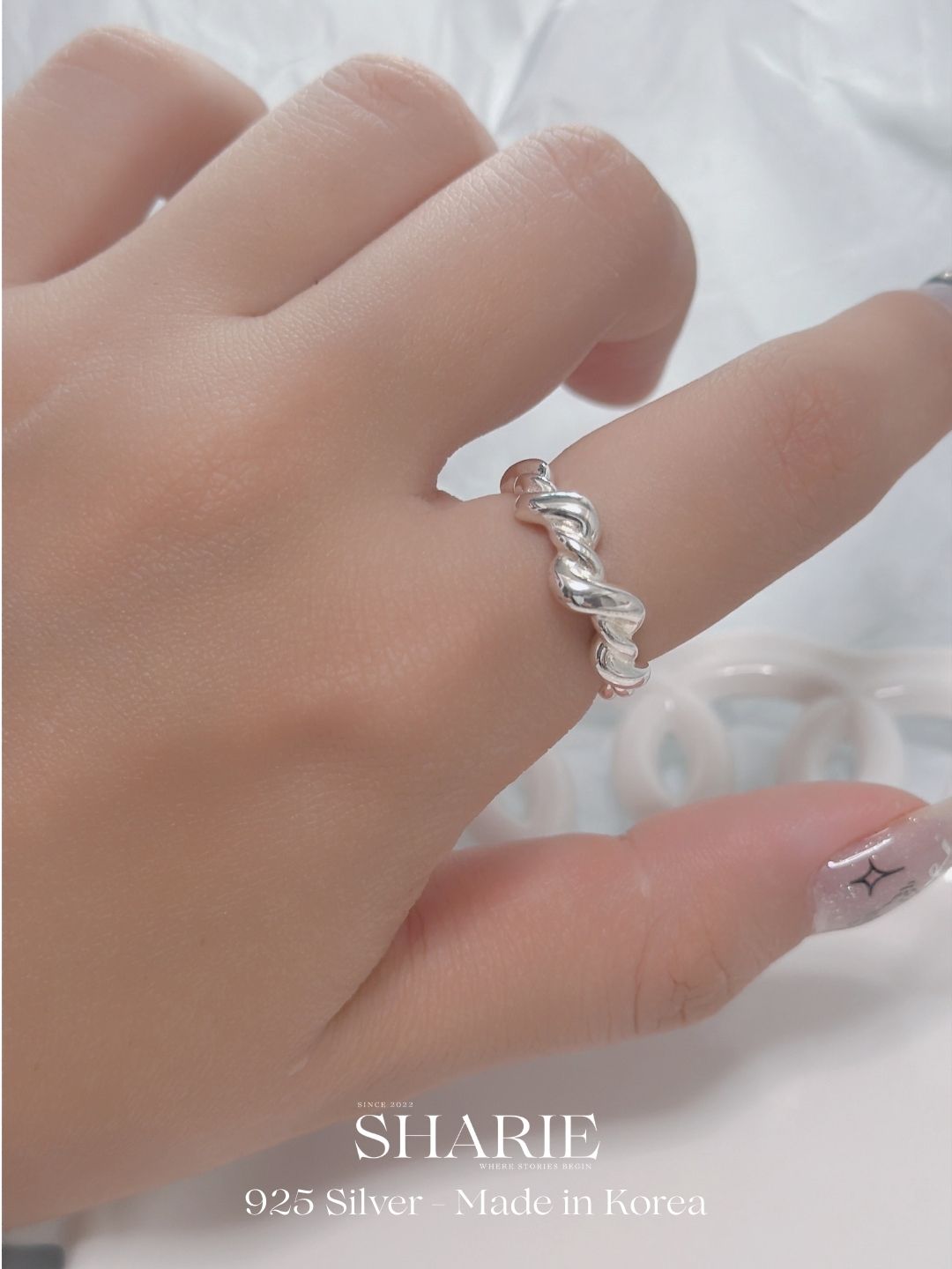 #427 | Croissant Twist Ring | 925 Silver