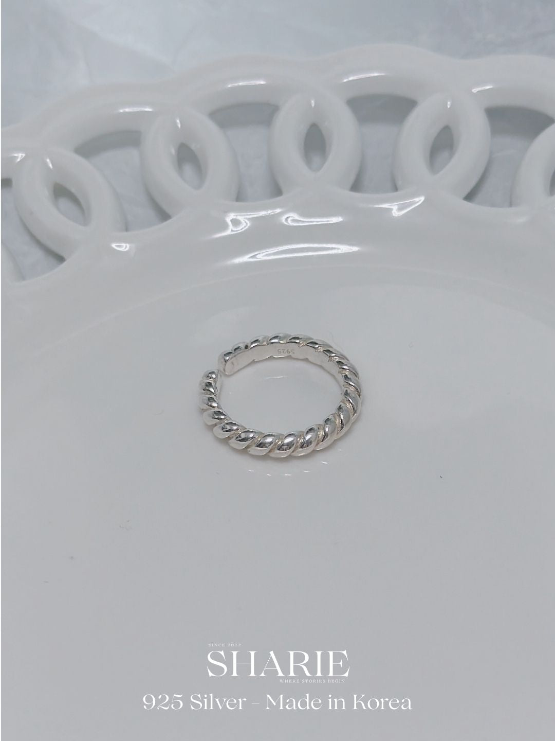 #550 | Classic and Solid Rope Ring | 925 Silver