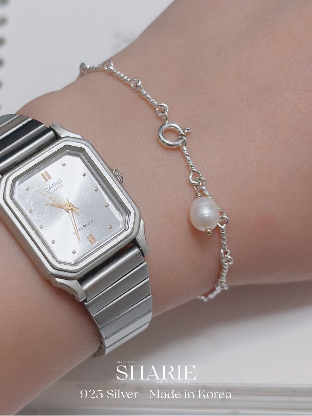 #439 | Freshwater Pearl Twisted Bracelet | 925 Silver