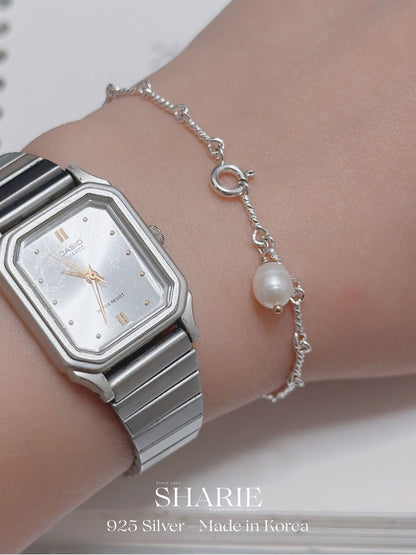 #439 | Freshwater Pearl Twisted Bracelet | 925 Silver
