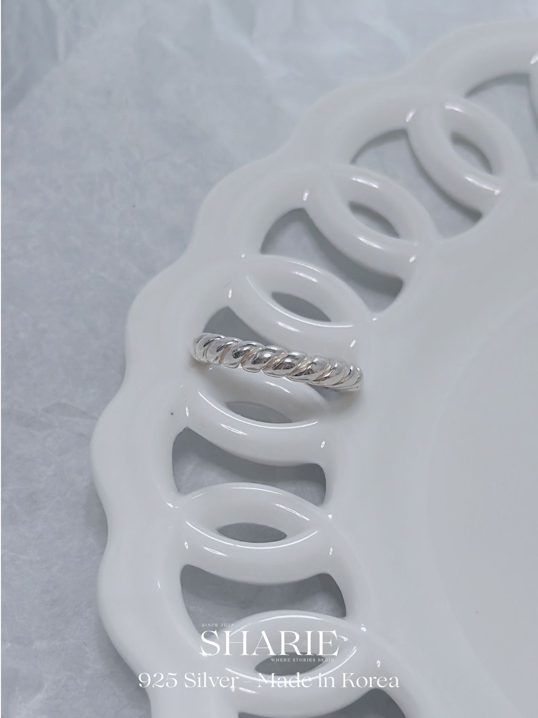 #550 | Classic and Solid Rope Ring | 925 Silver