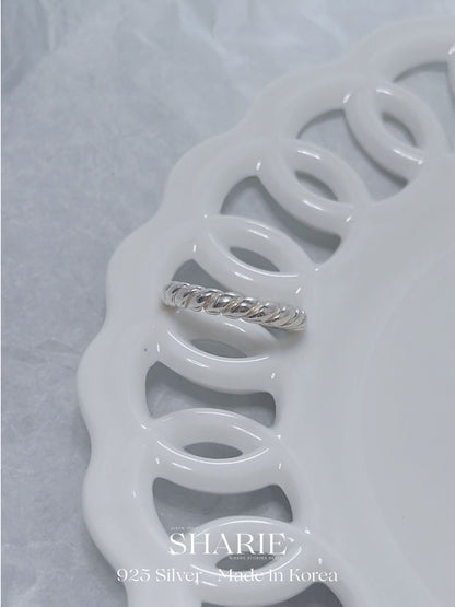 #550 | Classic and Solid Rope Ring | 925 Silver