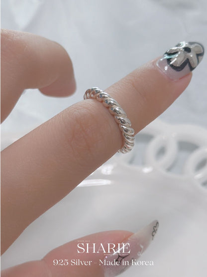 #550 | Classic and Solid Rope Ring | 925 Silver