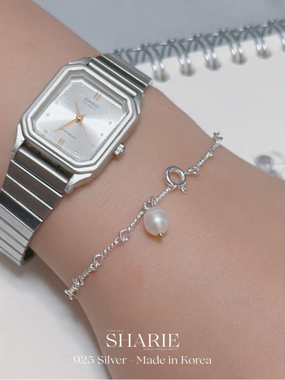 #439 | Freshwater Pearl Twisted Bracelet | 925 Silver