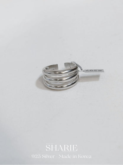 #597 | Matte Triple Layer Ring | 925 Silver