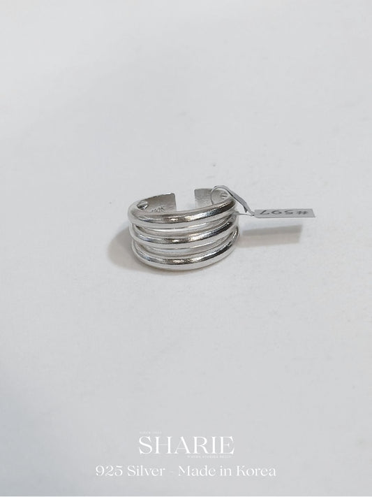 #597 | Matte Triple Layer Ring | 925 Silver