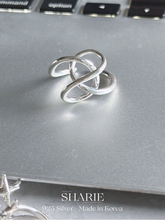 #624 | Sculptural Interlace Statement Ring | 925 Silver
