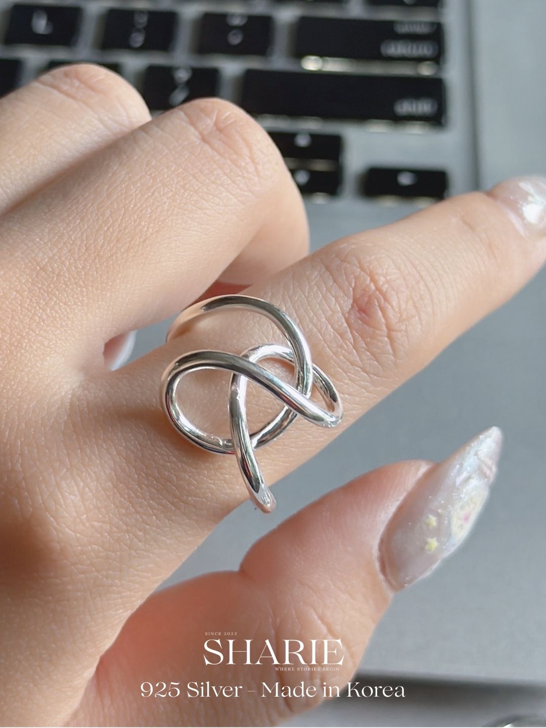 #624 | Sculptural Interlace Statement Ring | 925 Silver