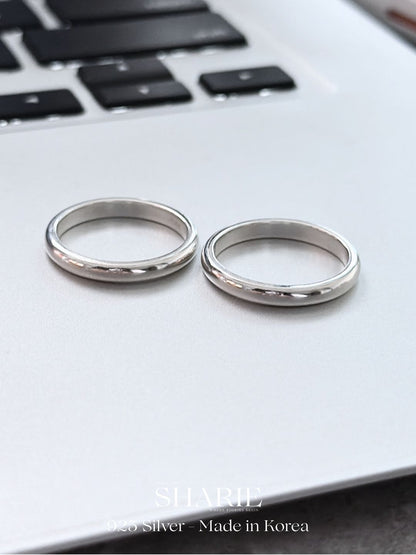 #686 | 3mm Classic Round Ring | Couple Ring with Engraving | 925 Silver