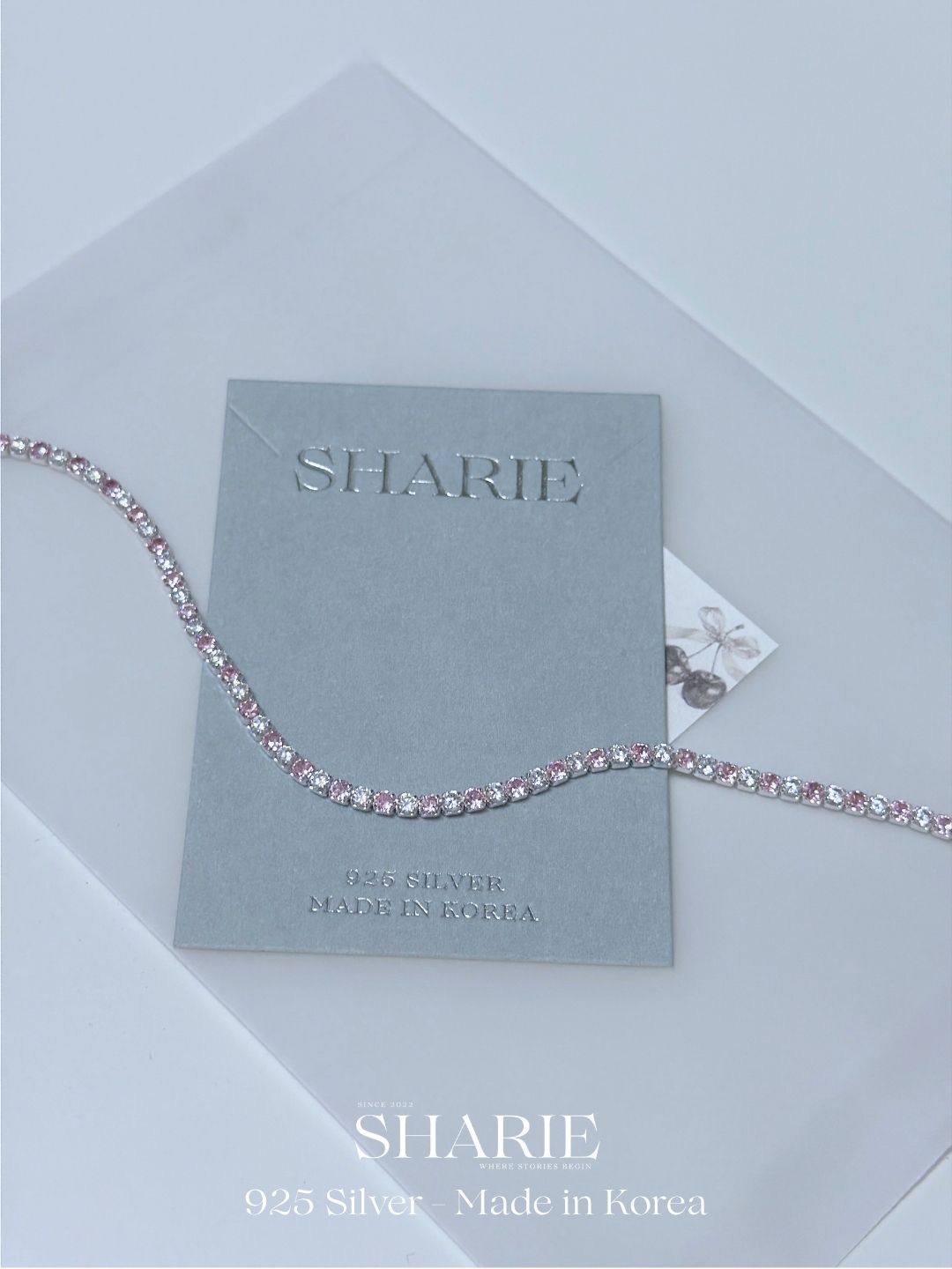 #606 | 2.8mm Pink & White CZ Tennis Bracelet | 925 Silver
