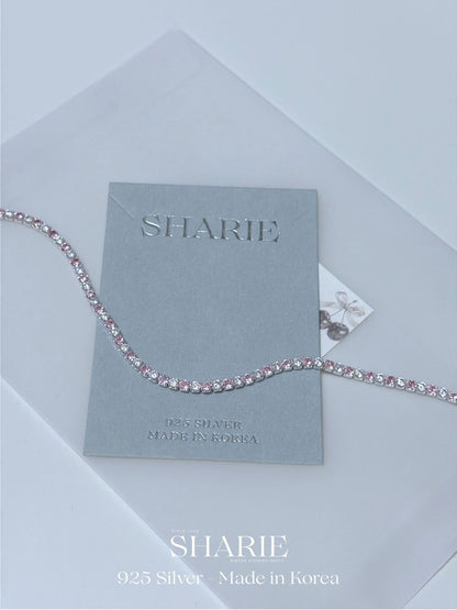 #606 | 2.8mm Pink & White CZ Tennis Bracelet | 925 Silver