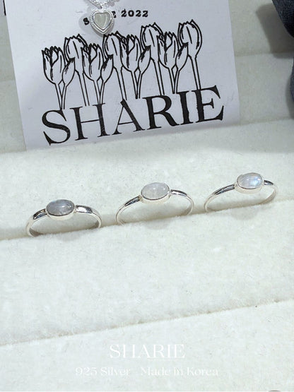 #399 | Natural Stone Moonstone Ring | 925 Silver