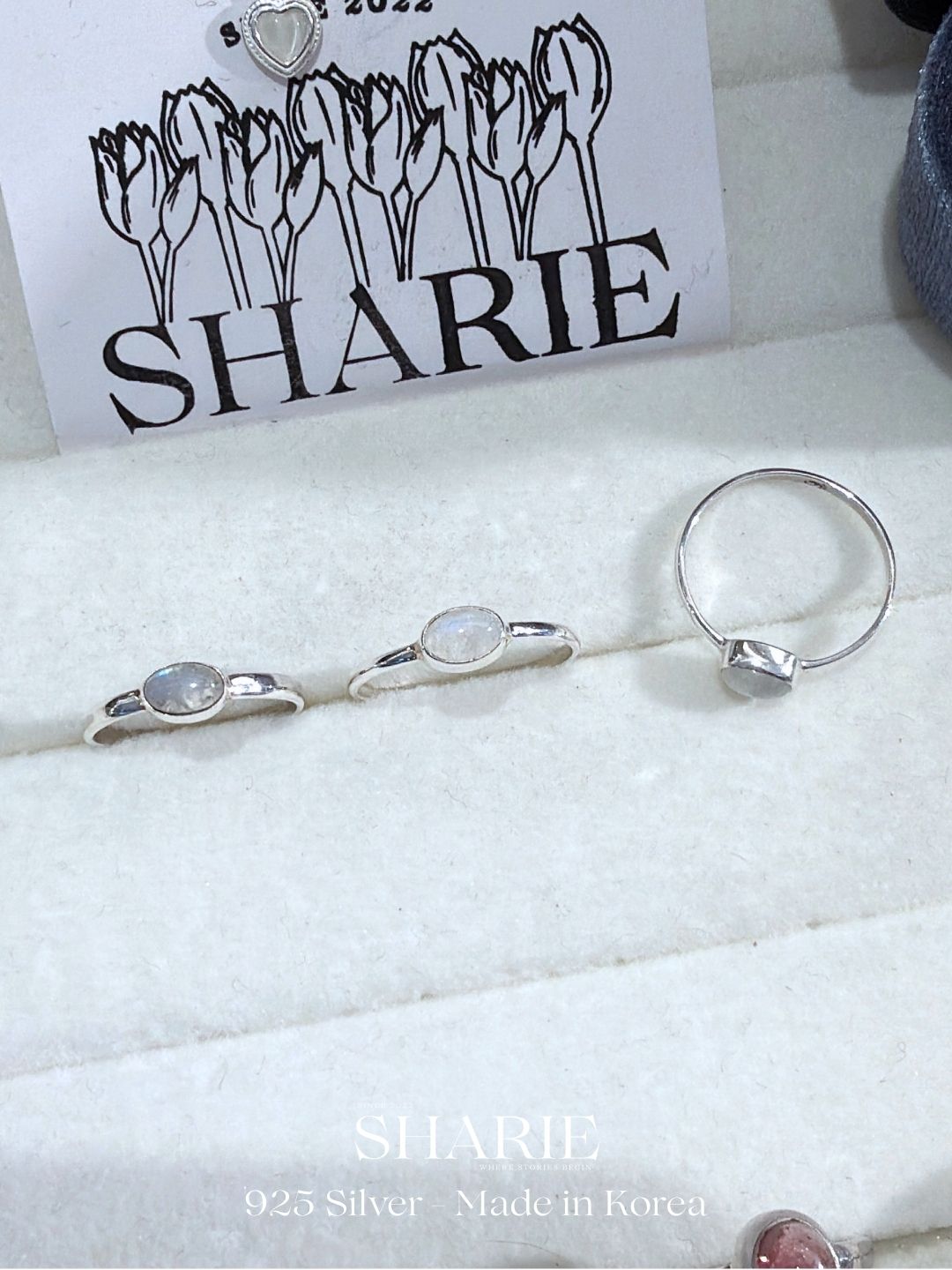 #399 | Natural Stone Moonstone Ring | 925 Silver