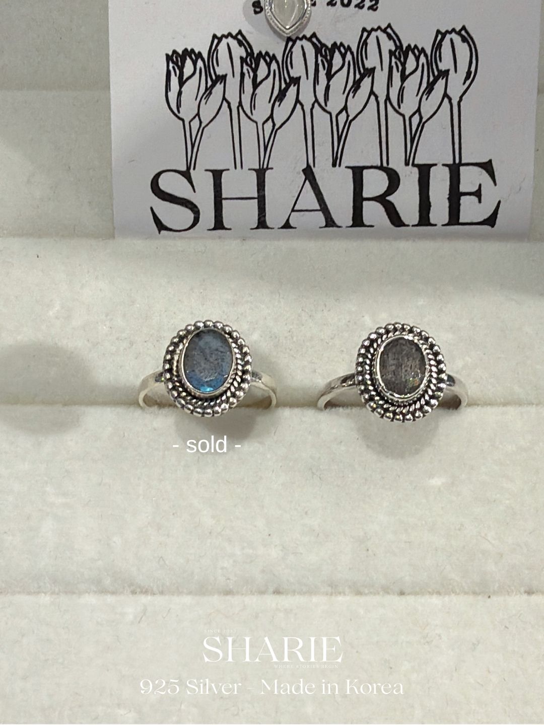 #395 | Vintage Natural Stone Labradorite Ring | 925 Silver