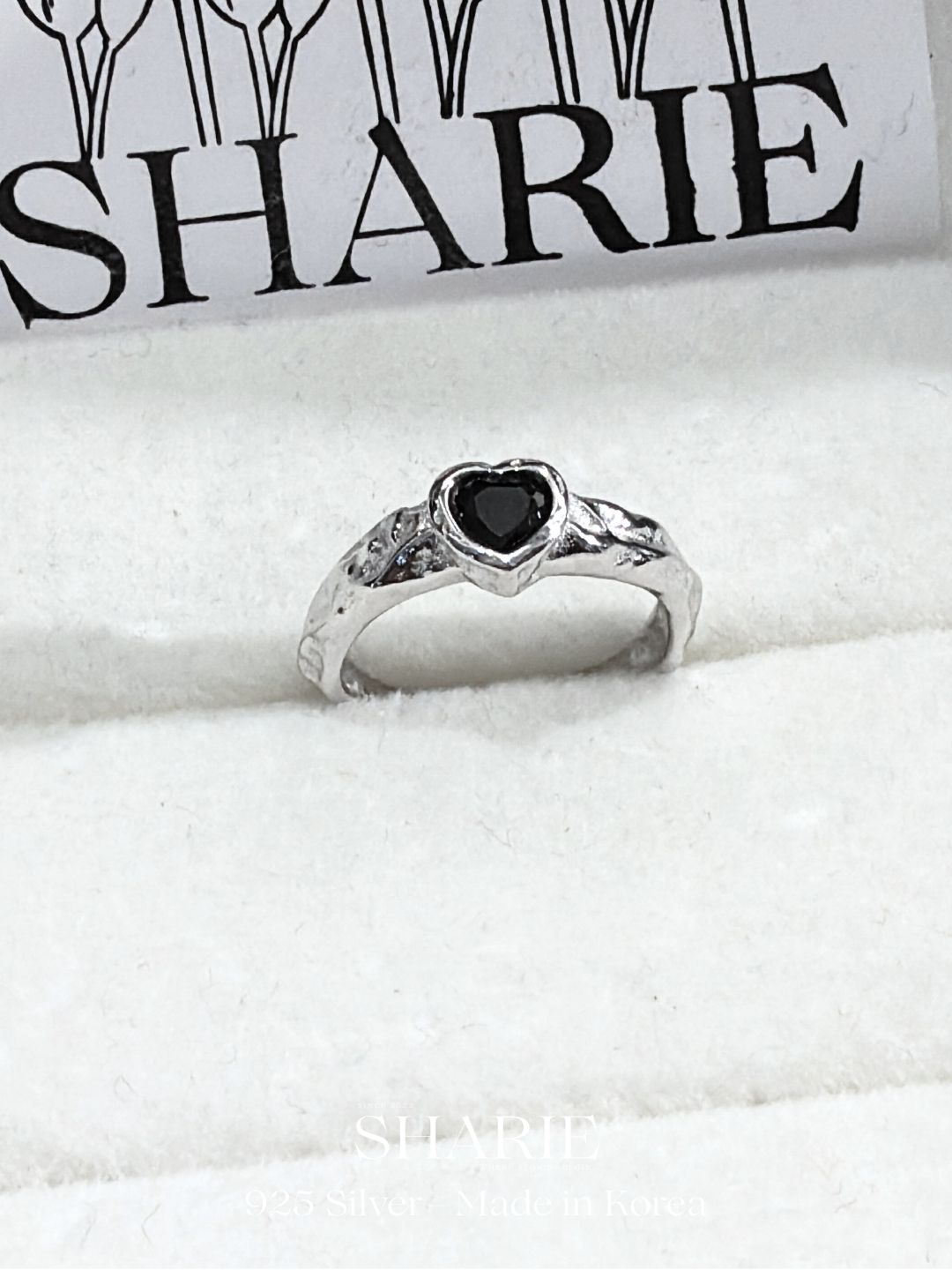 #353 | Heart Textured Band Ring | 925 Silver