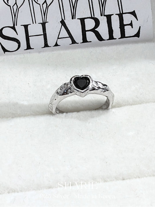 #353 | Heart Textured Band Ring | 925 Silver