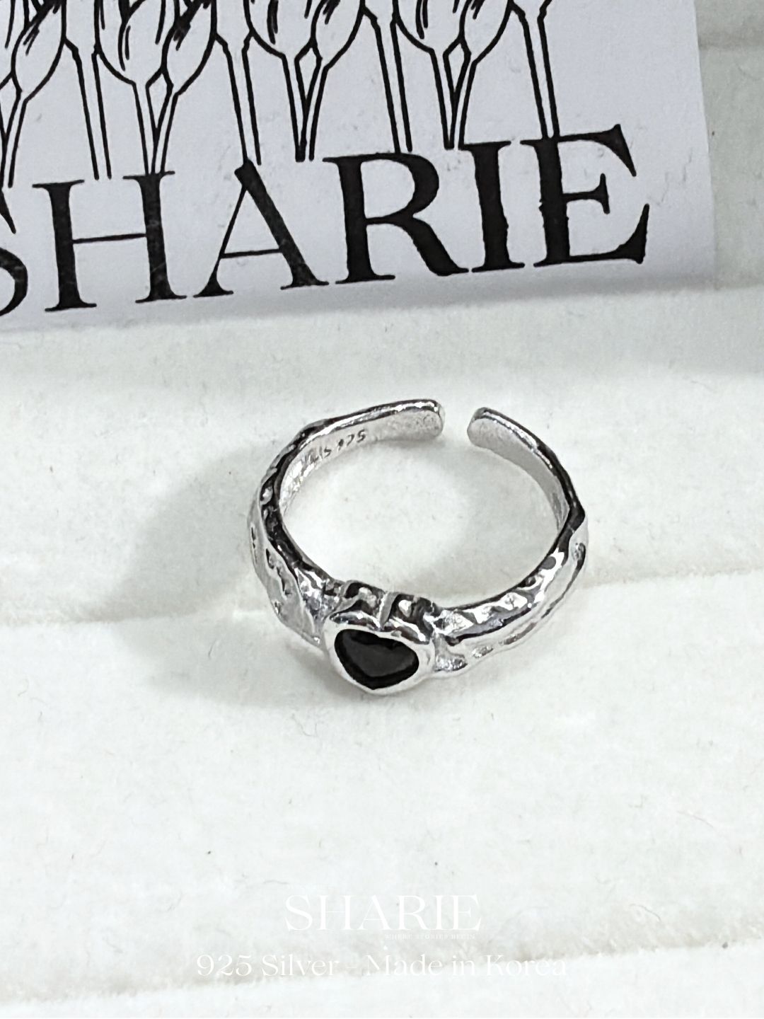 #353 | Heart Textured Band Ring | 925 Silver