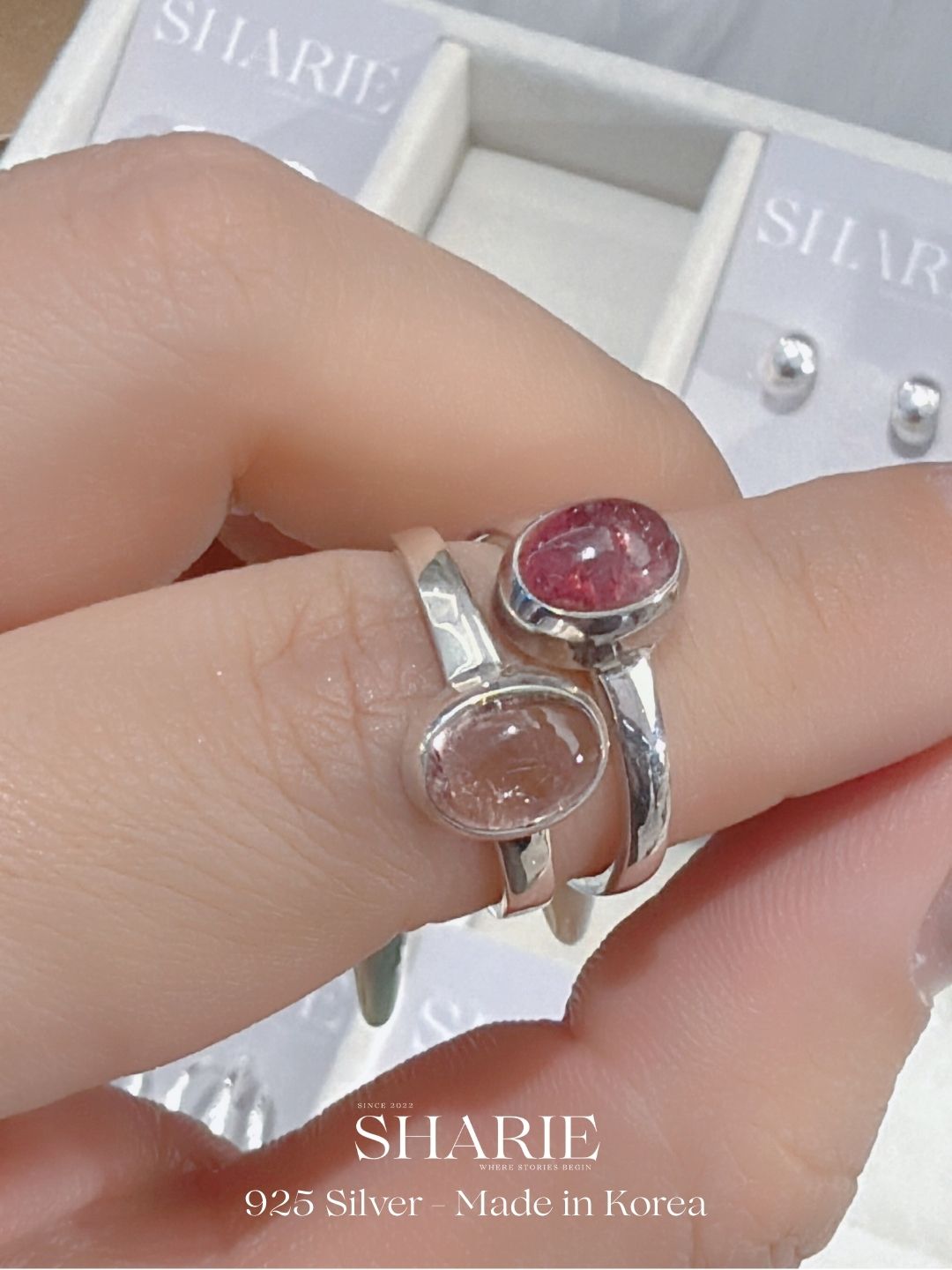 #396 | Natural Stone Pink Tourmaline Ring | 925 Silver