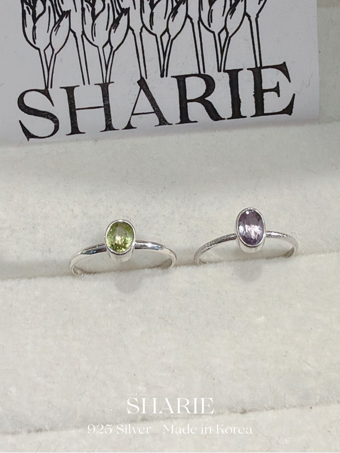 #397 | Natural Stone Peridot and Amethyst Ring | 925 Silver