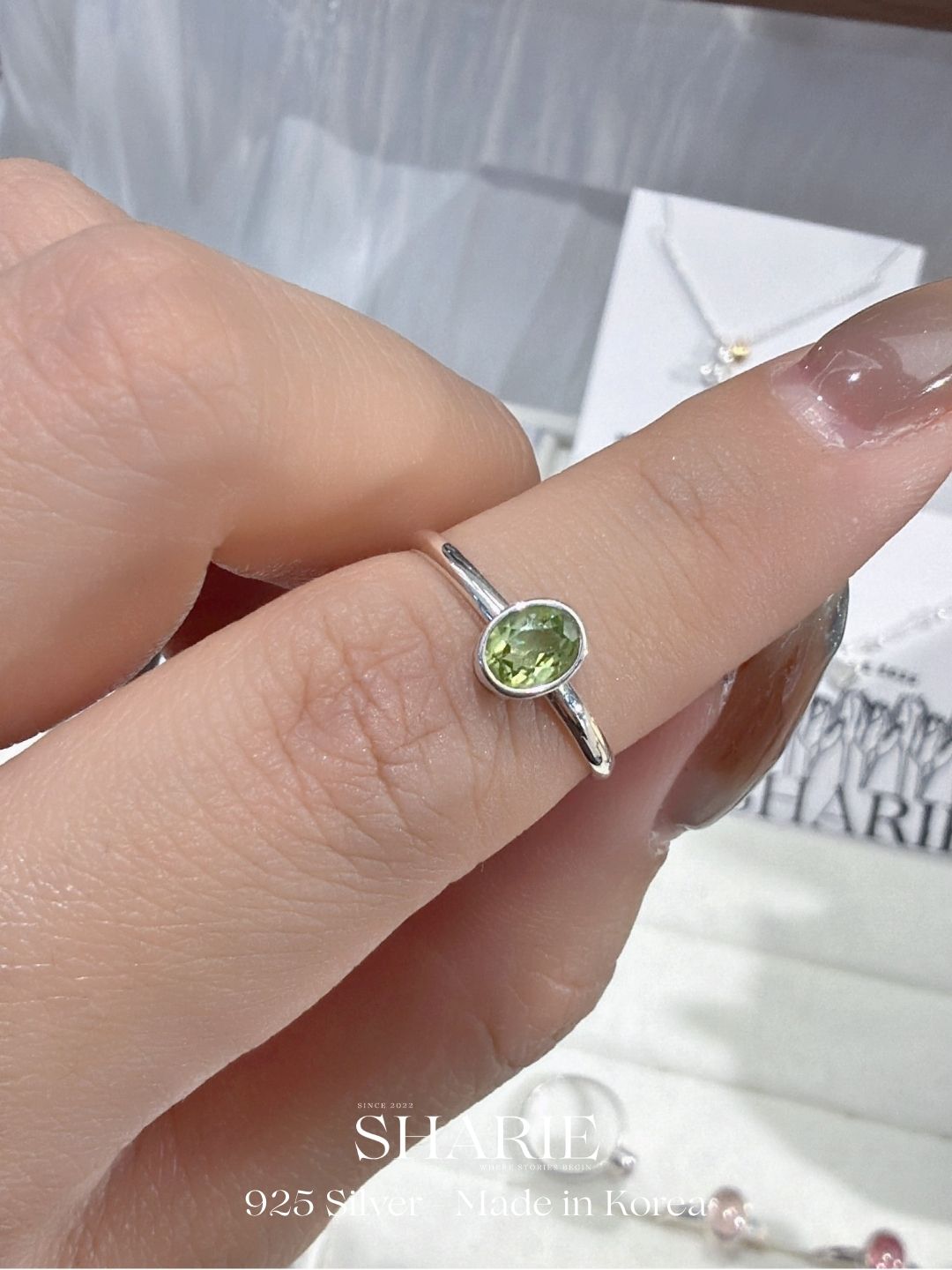 #397 | Natural Stone Peridot and Amethyst Ring | 925 Silver