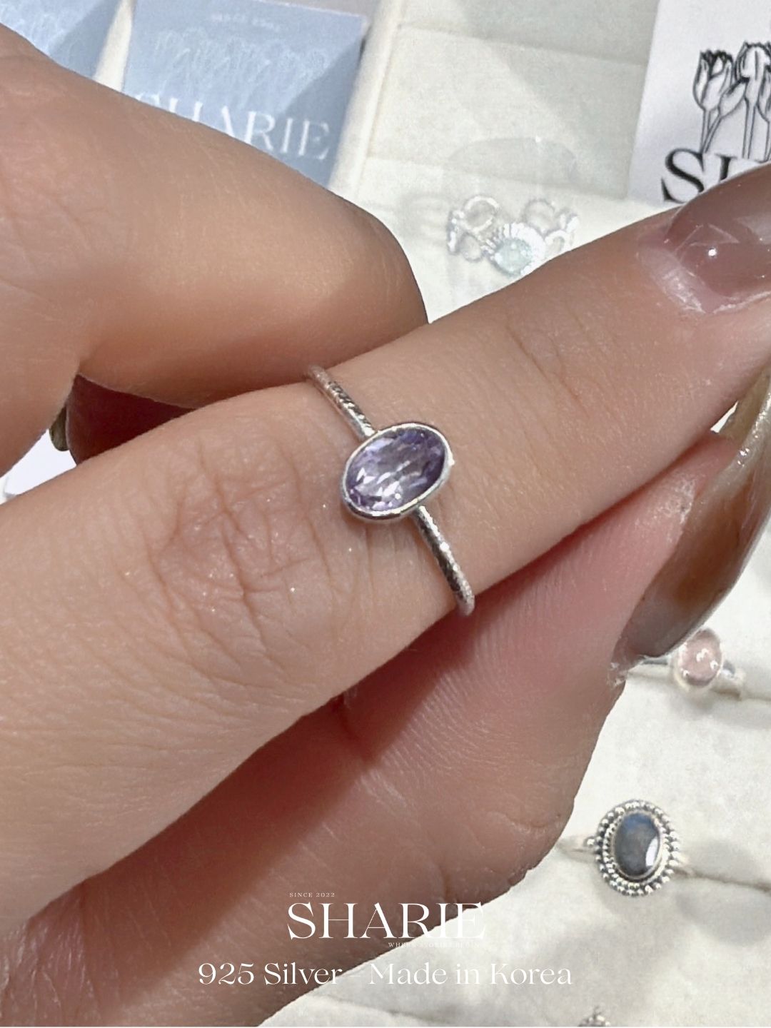 #397 | Natural Stone Peridot and Amethyst Ring | 925 Silver