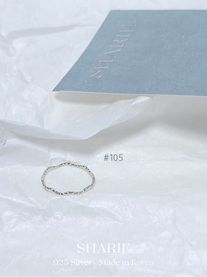 #104 #105 #415 | Shinning Cut Band Ring 閃閃切割戒指 1mm/1.5mm | 925 Silver