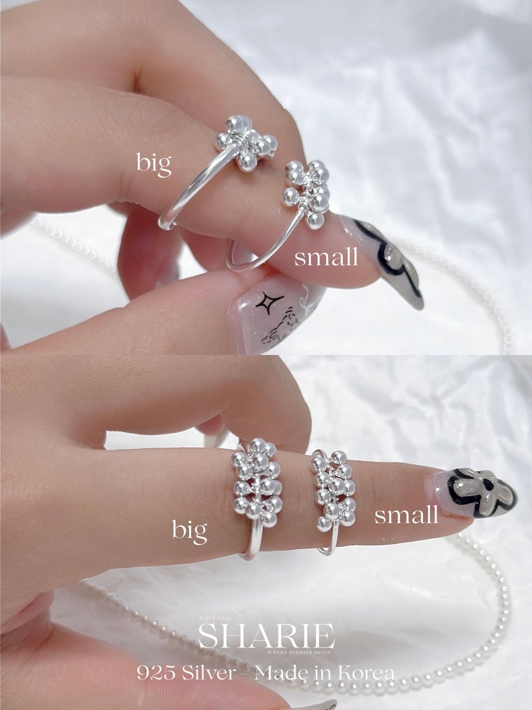 #558 | Silver Bubbles Ring 1mm/2mm | 925 Silver